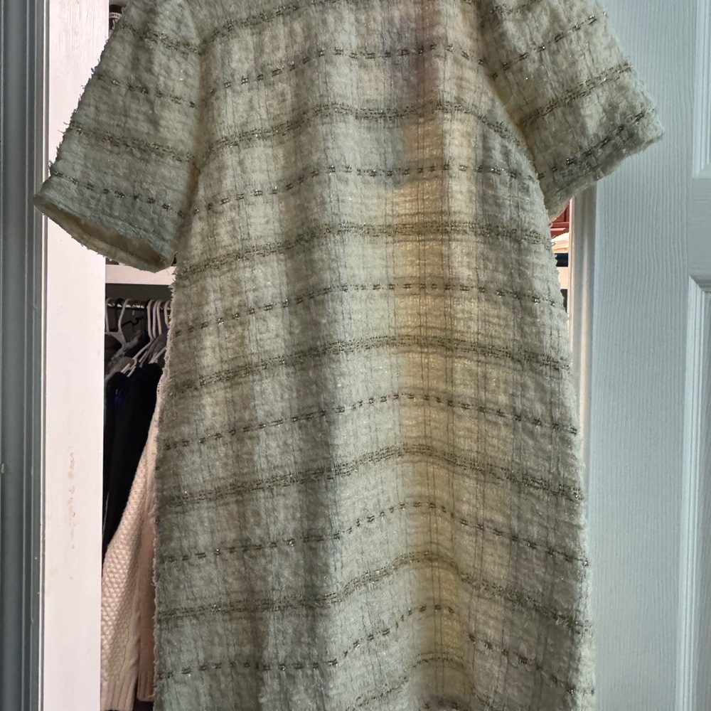 Elegant Cream Tweed Dress